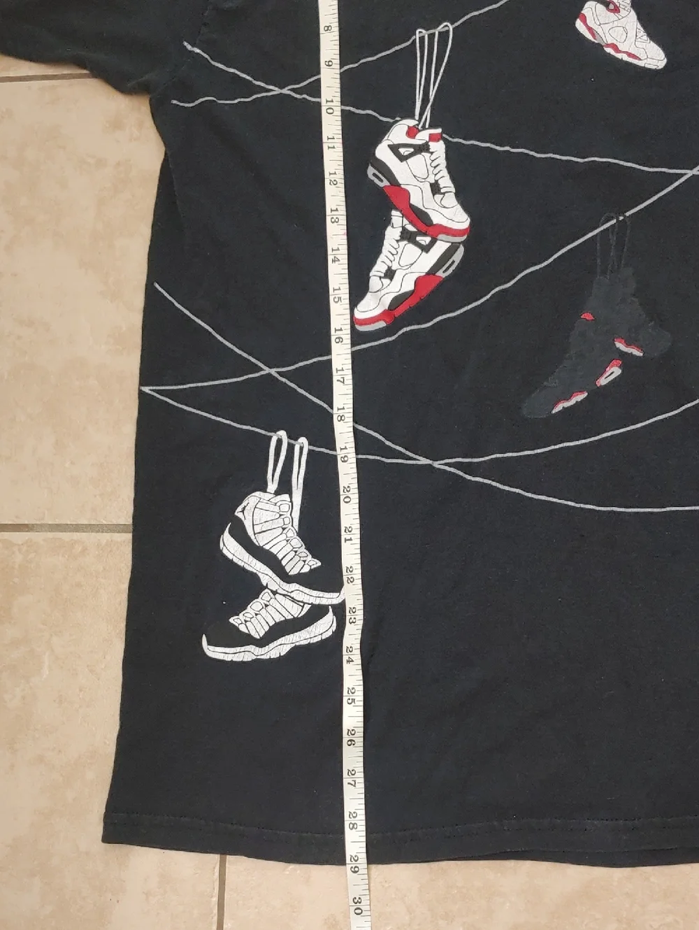 Jordan Hanging Shoes Black T Shirt Men's Size Medium